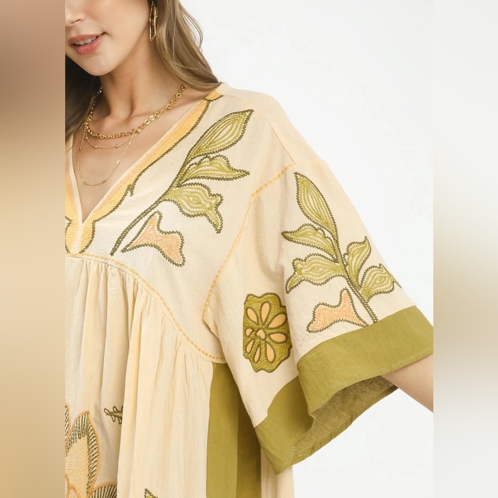 #306 New! Boho Embroidered Cotton Stunning Dress - Picture 2 of 4